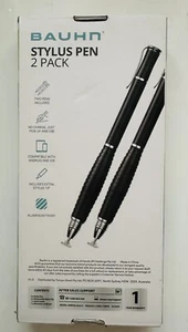 Bauhn Universal iPhone iPad Galaxy Tablet Touch Screen 2-Way Tip Stylus Pen (x2) - Picture 1 of 2