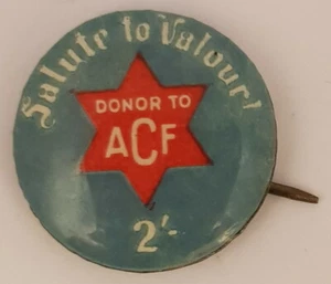 Australia • 1940s • ACF pin badge • Two Shillings (2/-) • Salute to Valour - Picture 1 of 2