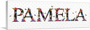 ARTCANVAS PAMELA Girls Name Room Decor Panoramic Canvas Art Print - Picture 1 of 11