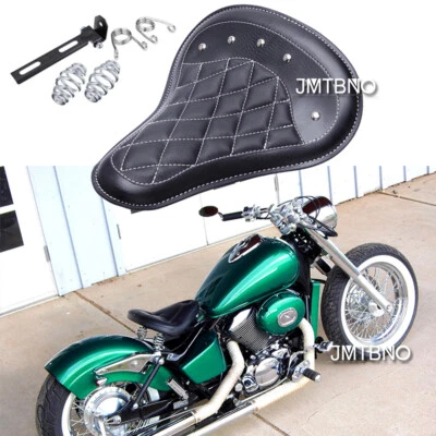 Motorcycle 13" Large Spring Solo Bracket Seat For Harley Davidson Chopper Bobber - Image 1 of 4