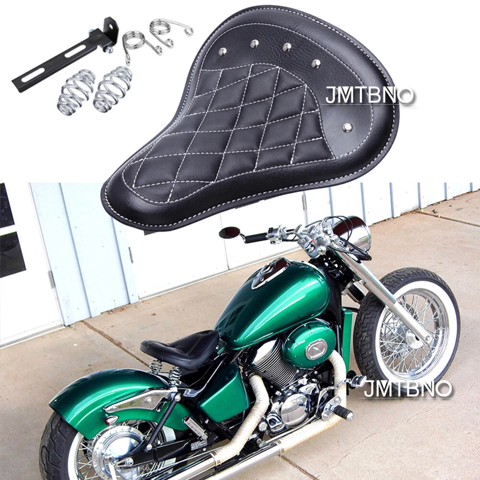 Motorcycle 13" Large Spring Solo Bracket Seat For Harley Davidson Chopper Bobber - Image 1 of 4