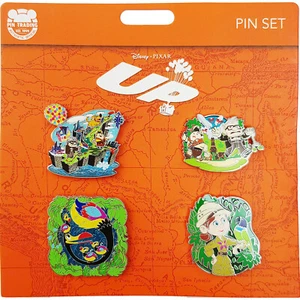 Disney World Up Pixar 4 Pin Set Trading Badge Carl Ellie Russell Dug Store Parks - Picture 1 of 5