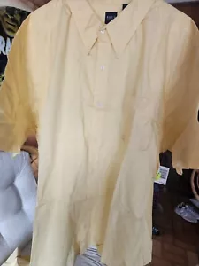 NWT'S Vintage Basic Editions Big and Tall Men's Yellow Button Down Shirt 2XL XXL - Picture 1 of 4