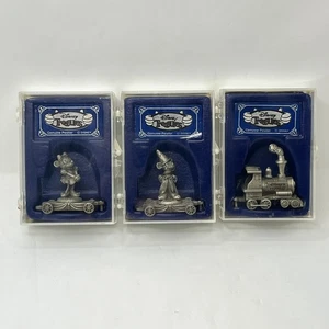 Disney Treasures Genuine Pewter Express Train Lot Of 3 - Train, Mickey & Minnie - Picture 1 of 7