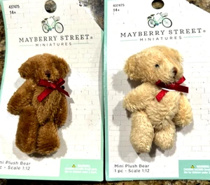 Mulberry Street Miniatur Plüschbären 2 NEU Puppenhaus Mini - Bild 1 von 7