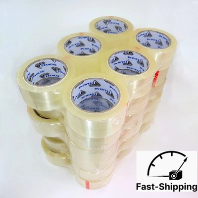 Packing Shipping Tape Clear Tan 24 36 Rolls 2mil 2 3 inch 110 Yards UPS Approved - Image 1 of 2