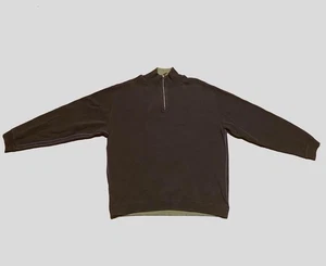 Tommy Bahama Mens Brown Vintage 1/4 Zip Jacket Medium - Picture 1 of 3