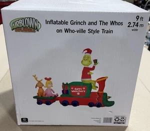 Grinch And The Whos Who-ville Train 9ft Wide Christmas Inflatable Gemmy NEW - Picture 1 of 3