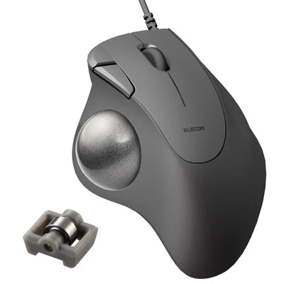 ELECOM Wired Trackball Mouse IST Bearing Support Thumb Operation 36mm Ball 5 But - Image 1 of 4