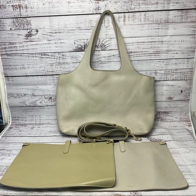 Cuyana Ecru Beige Leather Tote Shoulder Bag Inserts - Image 1 of 4