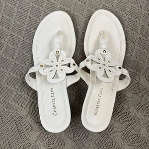 Charter Club Women's White Wedge Sandals ~ 6 - Picture 1 of 8