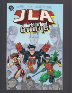 JLA: WORLD WITHOUT GROWNUPS TPB (Collects #1, 2 & Young Justice: Secret) 1998 NM - Picture 1 of 4