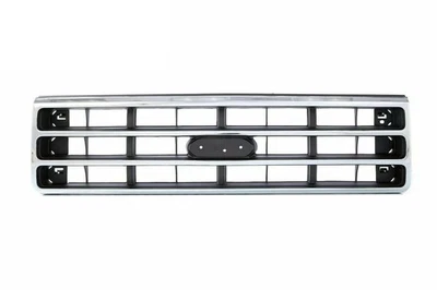 New 1989-1991 Grille Chrome Ford Bronco & F-150 Shell with Silver Insert Plastic Foto 1 de 2