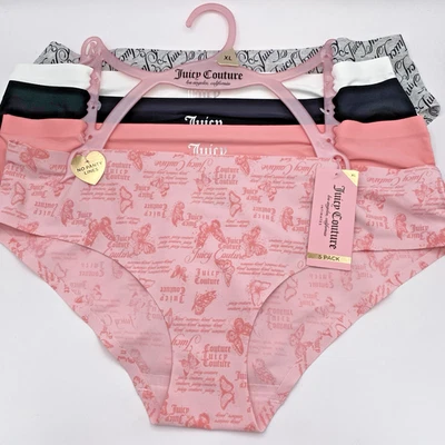 Paquete de 5 bragas hipster Juicy Couture para mujer talla XL sin líneas de panty suaves sin etiquetas Foto 1 de 4
