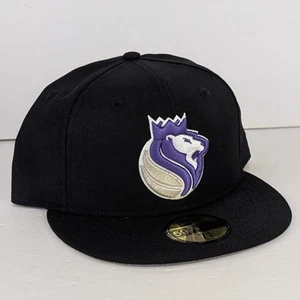 Sacramento Kings New Era 59FIFTY Fitted Hat 7 7/8 Wool Black Purple Embroidered - Picture 1 of 12