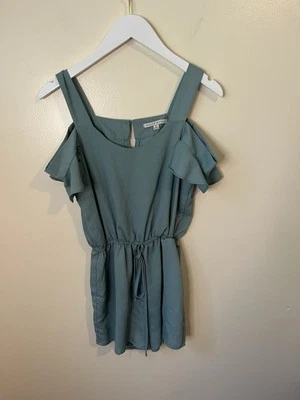 Mameluco de hombro frío verde aguamarina Haute Monde para mujer talla pequeña Foto 1 de 4