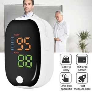 LED Rechargeable Finger Pulse Oximeter Blood Oxygen SpO2 Monitor Heart Rate - Picture 1 of 24