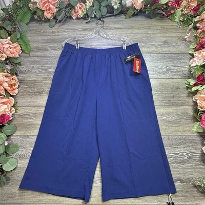 Bon Worth Capri Mom Pants Large New W/ Tags 2 pockets Polyester Elastic Waist - Image 1 of 4