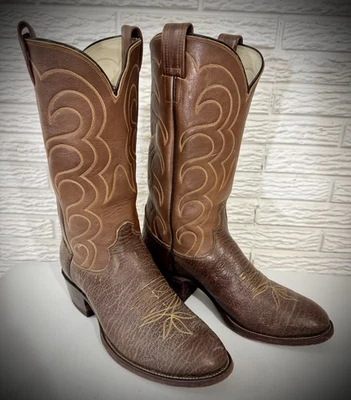 Botas de caubói masculinas OLATHE 9.5 D marrom vintage 13” de altura EUA 🇺🇸  - Imagem 1 de 4