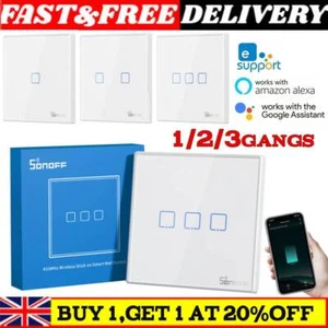 Sonoff Smart Light Switch Wall Remote Touch Control 1/2/3 Gang for Alexa Google - Picture 1 of 15