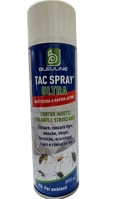 BLEU LINE TAC SPRAY ULTRA INSETTICIDA ML.500 mosche zanzare ragni vespe cimice verde ecc.