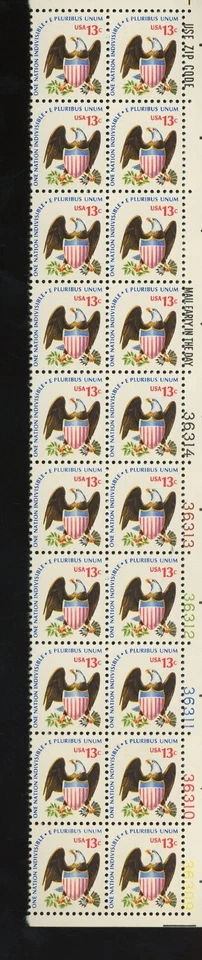 Scott 1596 Eagle and Shield 13c Stamp Block of 20 - Image 1 of 2