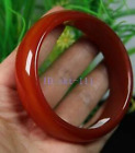 Certified 56-67mm Certified Natural Agate Chalcedony Jade Bangle Red Bracelet
