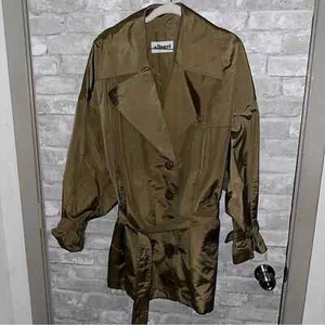 Nwt Women's Allegri 100%Silk trench jacket with belt sz M #E2 - Picture 1 of 5