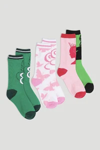 NWT 3x Womens Wicked Socks Official Movie Elphaba Glinda Green Pink Musical Oz - Bild 1 von 5