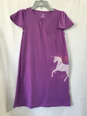 Nuevo Camisón Carter's Unicornio Camisón Niñas Pequeño Púrpura Foto 1 de 4