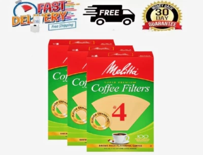 Filtros de café Melitta #4 cono marrón natural, 300 ct (3 paquetes de 100) Foto 1 de 4