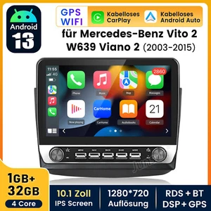 Carplay Android 13 Autoradio Für Benz Vito Viano W639 2003-2015 GPS Navi WIFI BT - Bild 1 von 18