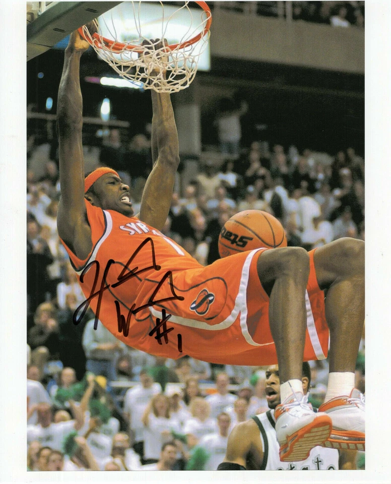 哈金·沃里克手签 8 x 10 彩色照片 + 可证明 SYRACUSE 橙色 超棒 DUNK — 第 1/1 张图片
