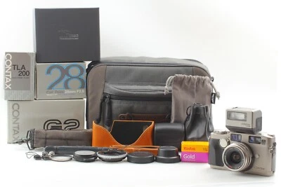 Contax G2【TOP MINT w/Rare Case＆Bag】35mm Film Camera 28mmF2.8 Lens TLA200 JAPAN - Image 1 of 4