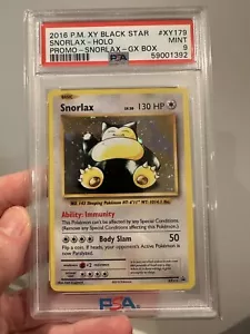 2016 PSA 9 Pokemon Snorlax Holo GX Box XY179 Black Star Promo Card Mint - Picture 1 of 2