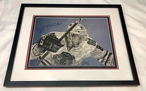 Marian Hossa Chicago Blackhawks Signed Sketch Draw Print 10x14 Framed JSA CERT! - Picture 1 of 8