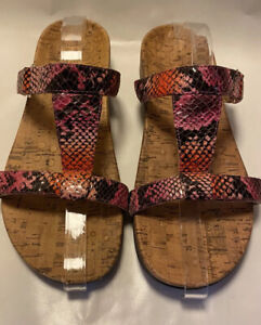 Vionic Cork Wedge Sandals Women's Size 10 Strappy  Pink
