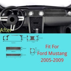 Borde de tablero de fibra de carbono suave real para accesorios Ford Mustang 2005-2009 - Imagen 1 de 10