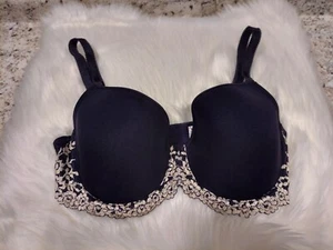 Wacoal Black w/Cream Lace Trim 853191 Size 34DD - Picture 1 of 6