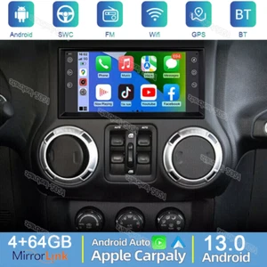For Jeep Wrangler 2007-2017 Car Stereo Apple CarPlay Android 12 Radio GPS Navi - Picture 1 of 14