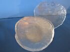 Mid-Century Ivv Glacier Ice Textured Italian Art Clear Glass 7" Plates Set of 6