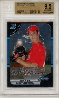 2005 Bowman Chrome Scott Mathieson #201 BGS 9.5 - Image 1 of 2