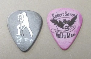 Robert Sarzo Guitar Picks TWO Both sides shown ChromeCast AUTHENTIC Hurricane ! - Picture 1 of 2