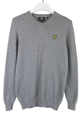 LYLE & SCOTT джемпер мужчин маленький серый логотип v-образным вырезом вязаная шерстяная смесь - Изображение 1 из 4