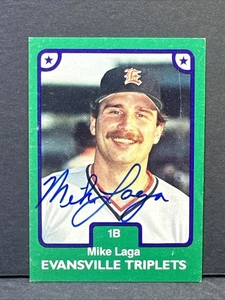 Mike Laga Firmado 1984 TCMA Evansville Triplets Detroit Tigers Autógrafo Automático - Imagen 1 de 2