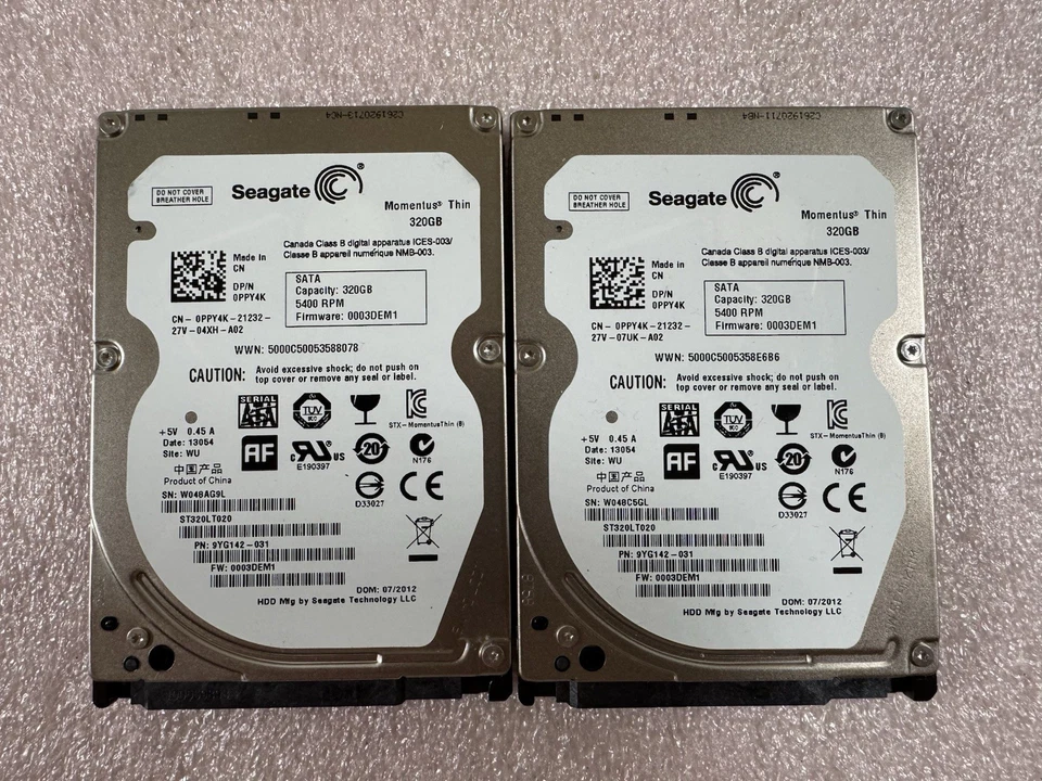 Disco duro SATA ST320LT020 interno Seagate Momentus 320 GB 5400 rpm 2,5" (lote de 2) Foto 1 de 1