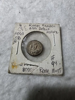 REPÚBLICA ROMANA - M. Aemilius Scaurus & Pub. Moneda de plata Plaucio Hipso Foto 1 de 2