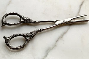 Sterling Silver Grape Scissors Antique Estate 6 3/4" - Picture 1 of 8