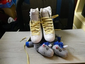 SFR Glitra size 1 ice skates 8 2/3 with EDEA covers - Picture 1 of 4