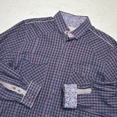 Designs Inspired By John Lennon Shirt Mens Large Button Up Floral Flip Cuff - Image 1 of 4